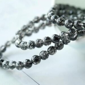 Natural Tourmalinated Quartz Multi Loop Bracelet
