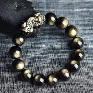 Natural Gold Obsidian Bracelet
