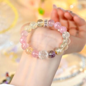 Natural Citrine Rose Quartz Mixed Bracelet