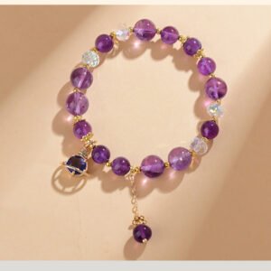 Natural Amethyst Planet Bracelet