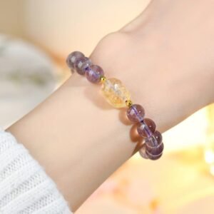 Natrual Amethyst Citirne Mixed Bracelet