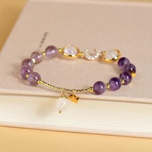 Natural Amethyst Bicolor Bracelet