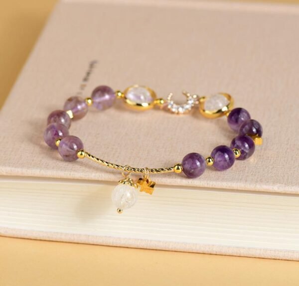 Natural Amethyst Bicolor Bracelet