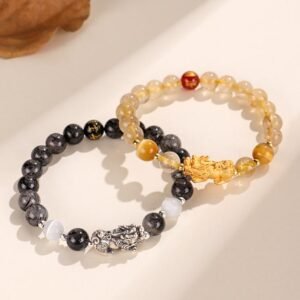 Natural Rutilated Quartz Couple Bracelet